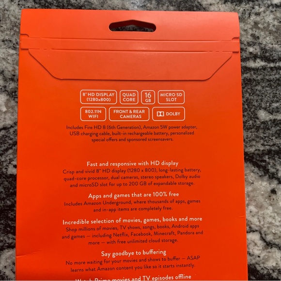 Amazon Kindle Fire HD 8 (6th Generation), Wi-Fi, 8in - Black - BRAND NEW SEALED - Picture 4 of 7